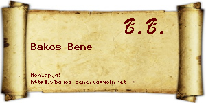 Bakos Bene névjegykártya